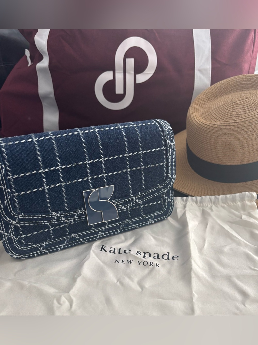 OFFERS WELCOME! Kate Spade New York Dakota Denim Check Crossbody Bag - Picture 8 of 9